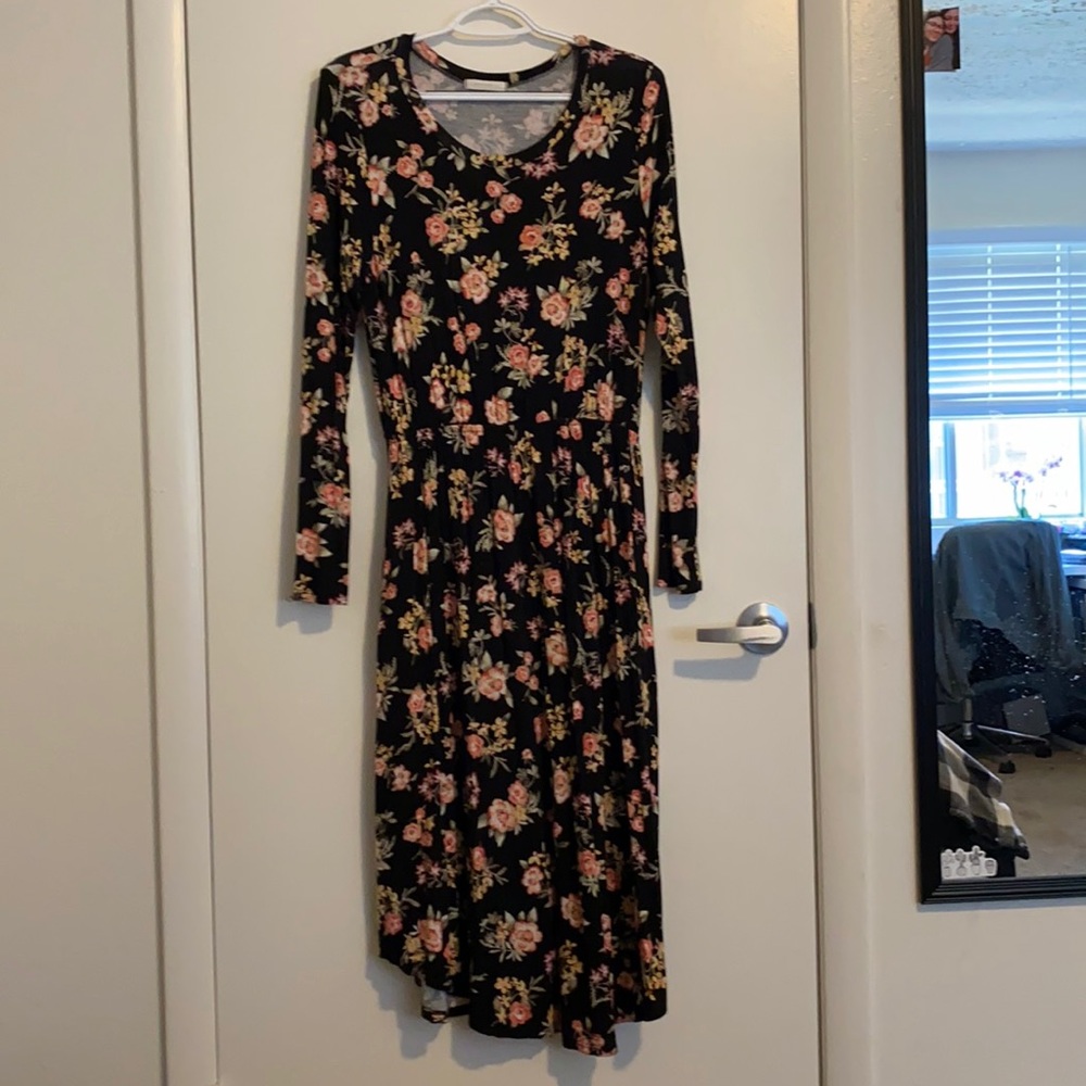 Black floral dress